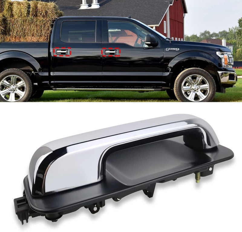 Moonlinks متوافق مع مقبض باب فورد F150، 2015-2020 مقبض باب خارجي للركاب الأمامي/الخلفي للجانب الأيمن، ذراع كروم (14603667/FL3Z1522404BF) - Image 1